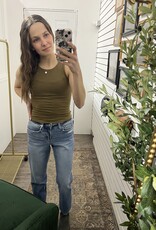The Essential Hi-Neck Tank, Winter Olive