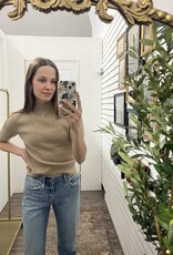 The Ribbed Short Sleeve Sweater, Barley