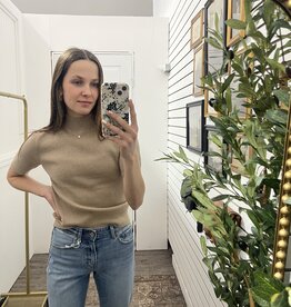 The Ribbed Short Sleeve Sweater, Barley