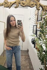The Ribbed Short Sleeve Sweater, Barley