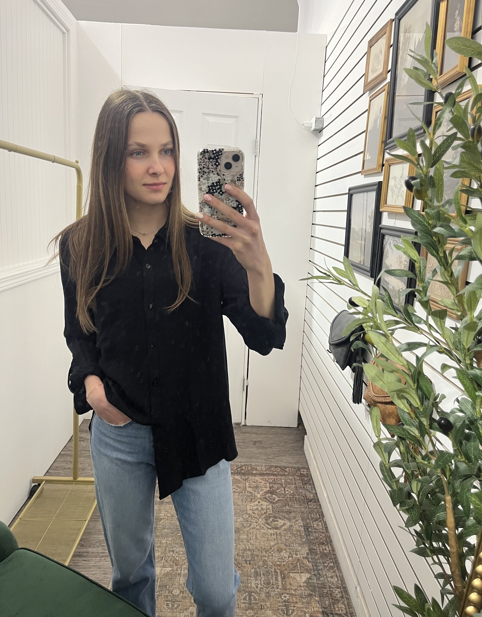 Solid Button Down Shirt