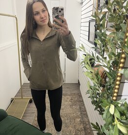 Mono B Brushed Ribbed Zip Up Hoodie Jacket