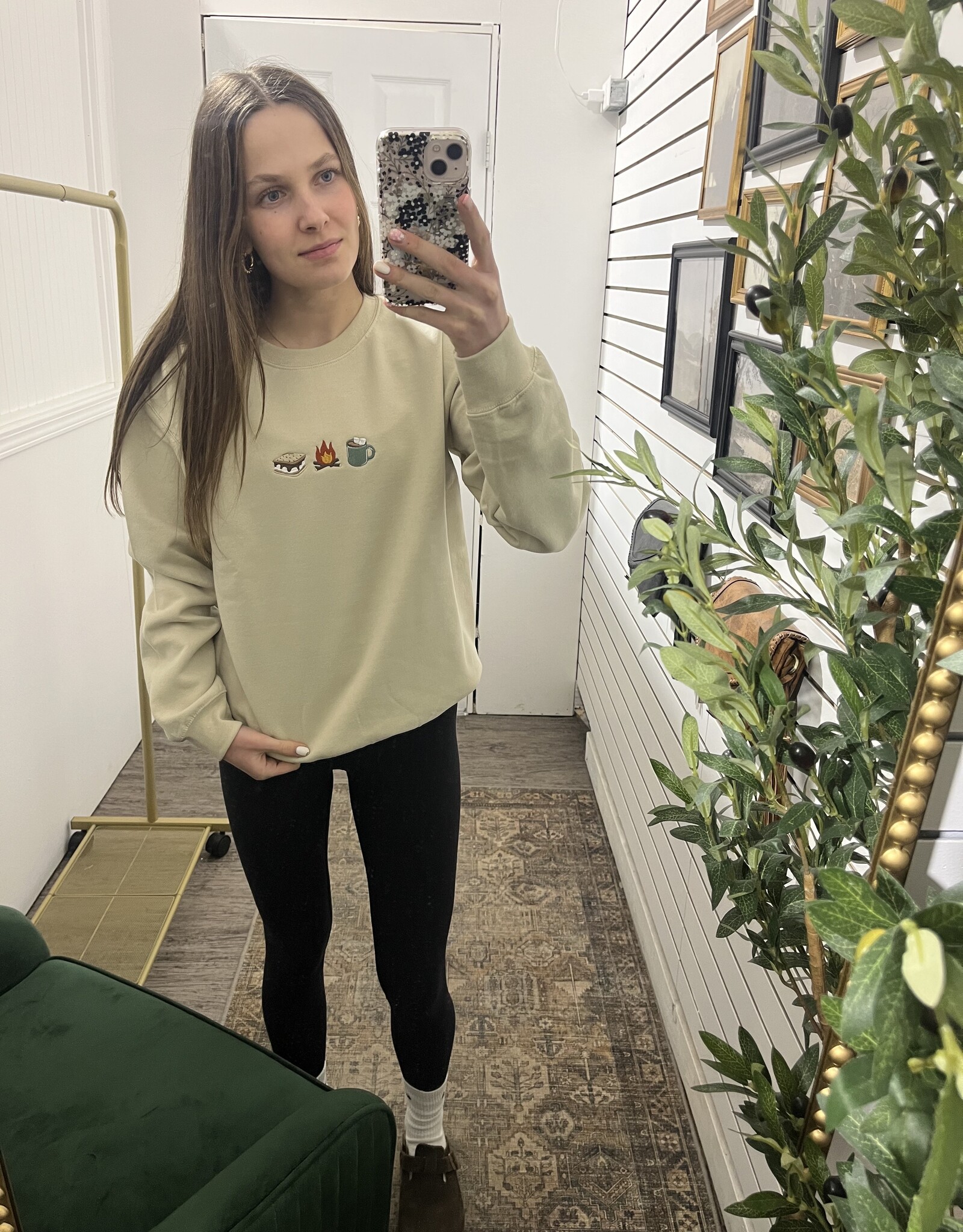 Wild Rose Designs Smores and Campfire Crewneck