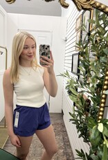 Mono B High Waisted Athleisure Shorts Cuffed