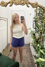 Mono B High Waisted Athleisure Shorts Cuffed