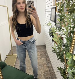 Mono B Ribbed Scoop Neck Cropped Tank Top