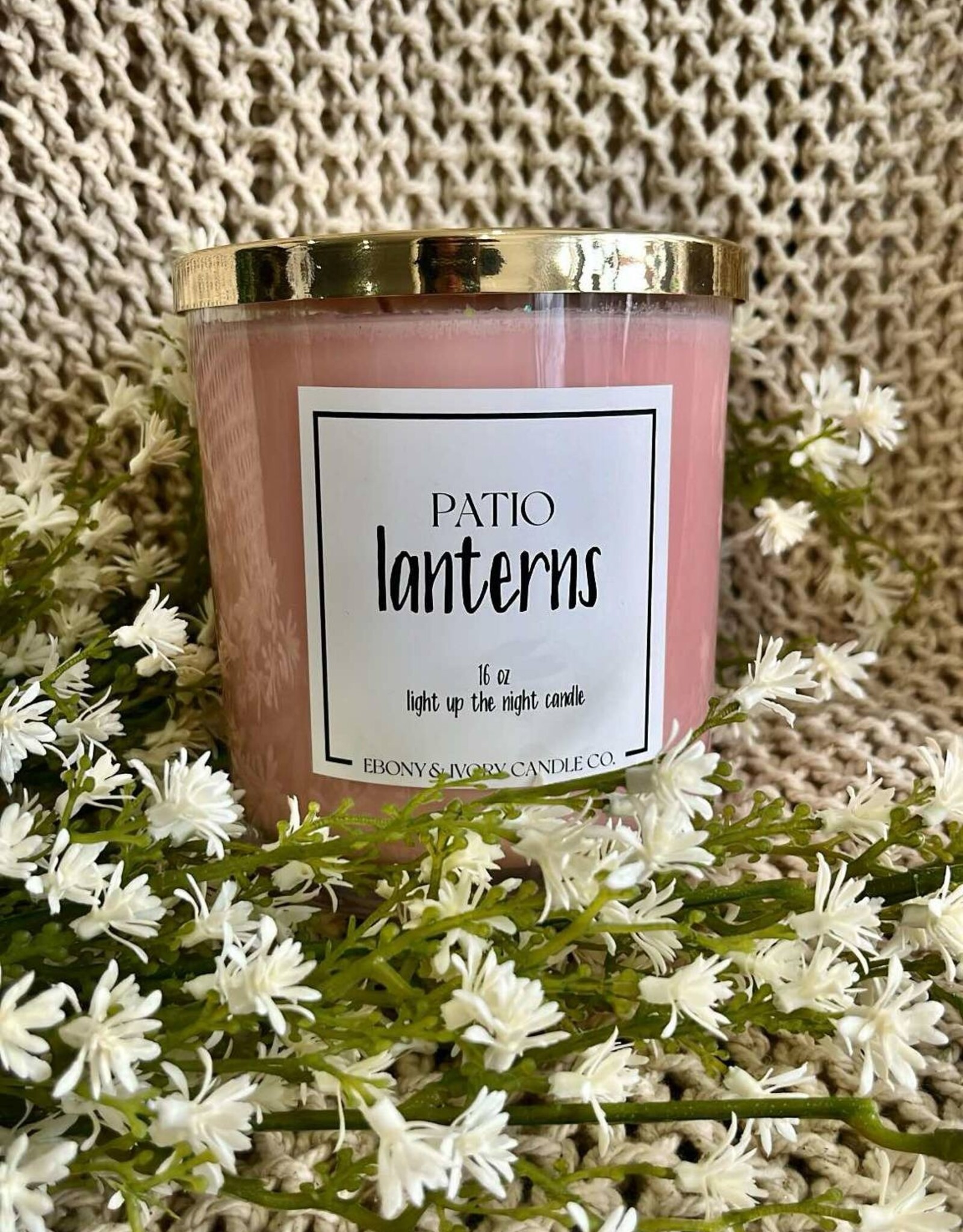 Ebony & Ivory Patio Lanterns 16oz Candle