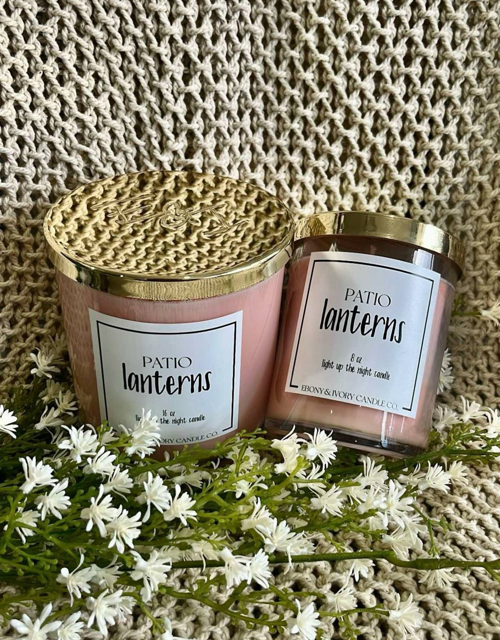 Ebony & Ivory Patio Lanterns 16oz Candle
