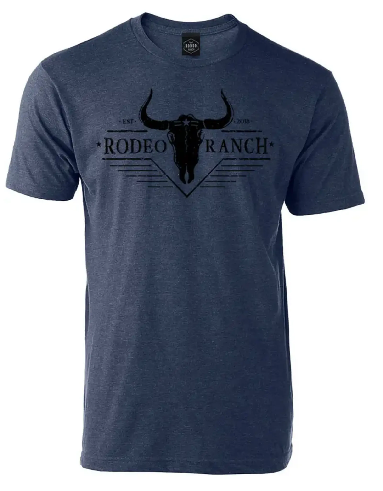Rodeo Ranch Western Short Sleeve Shirt, Heather Denim