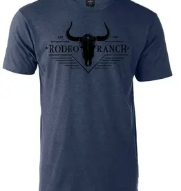 Rodeo Ranch Western Short Sleeve Shirt, Heather Denim