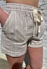 Textured Striped Drawstring Shorts