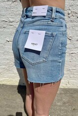 High Rise Raw Hem Denim Short