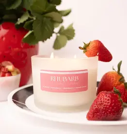 Prairie Creek Candles Wood Wick Candle, Rhubarb Sweet Cream 16oz