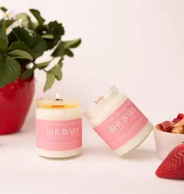 Prairie Creek Candles Wood Wick Candle, Rhubarb Sweet Cream 8oz