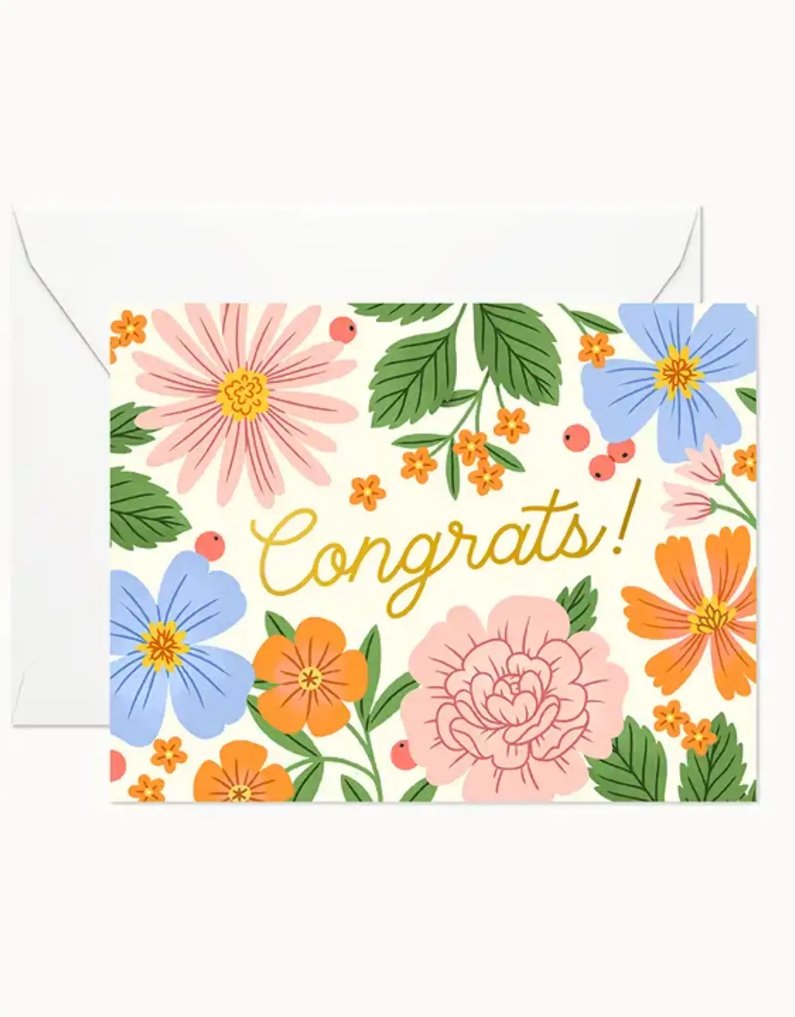 Linden Paper Co Card, Congrats Summer Garden