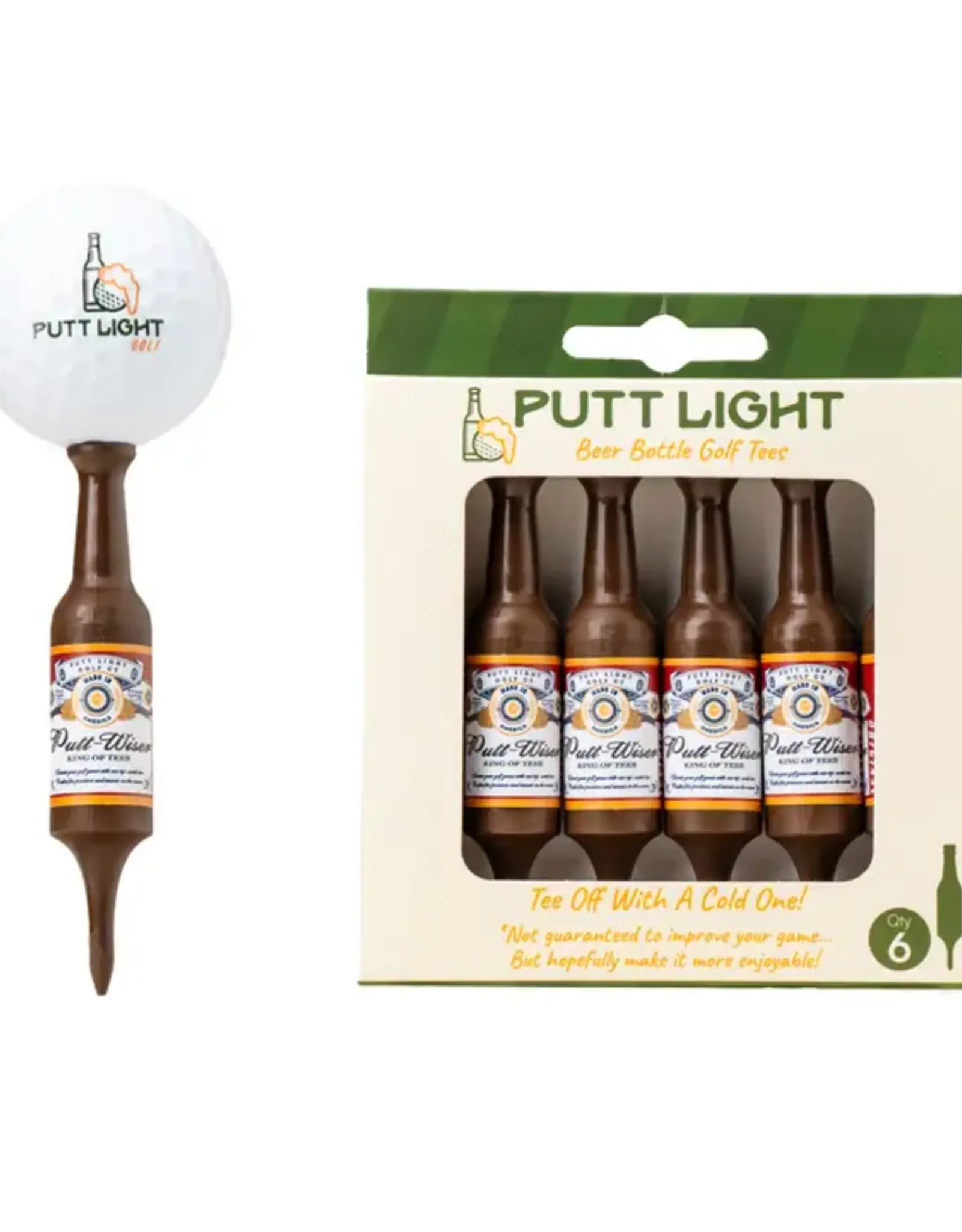 Putt Light Golf Co Beer Bottle Golf Tees, Puttwiser
