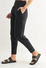 Mono B Venice Flow Barrel Active Pants, Black