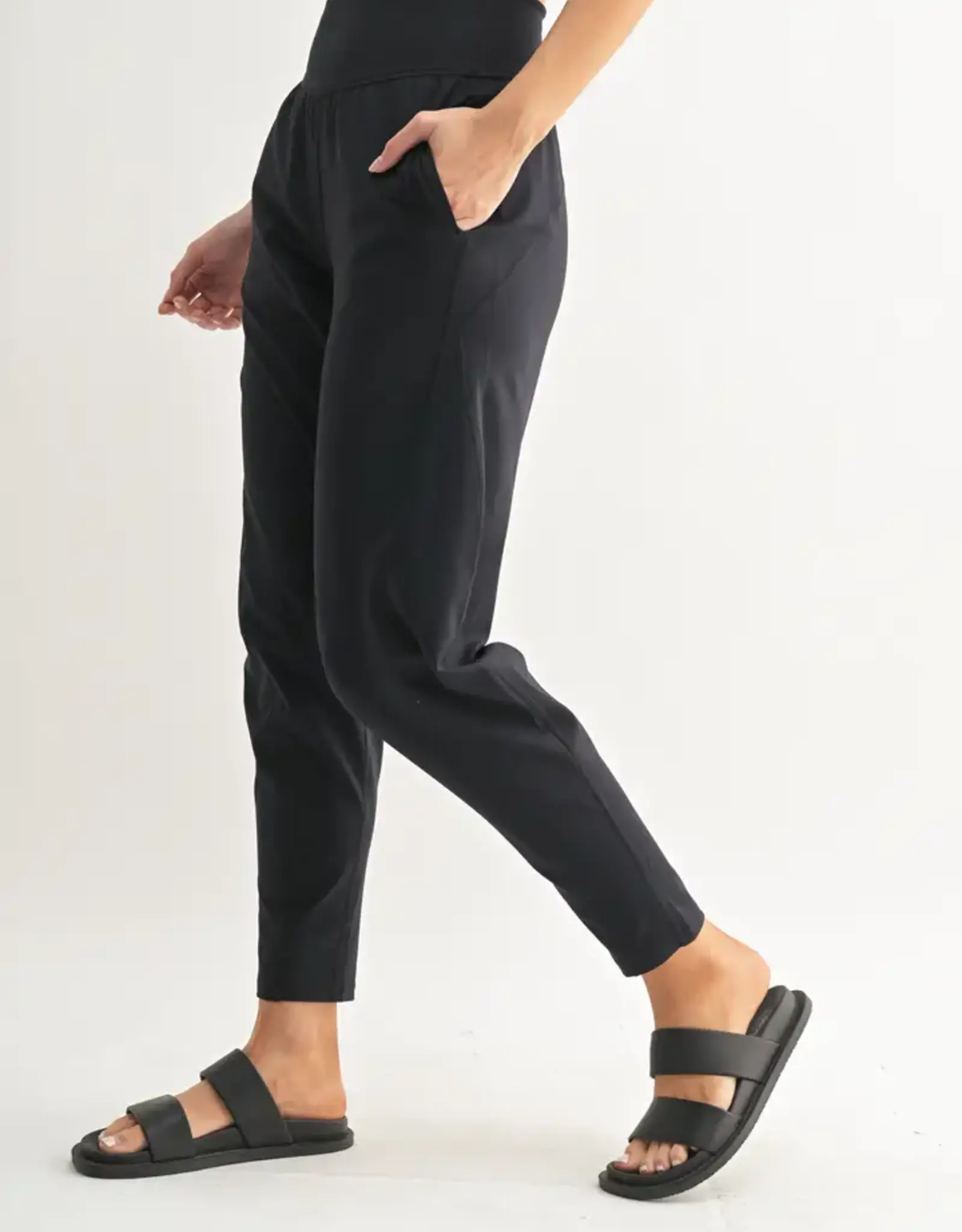 Mono B Venice Flow Barrel Active Pants, Black