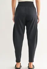 Mono B Venice Flow Barrel Active Pants, Black