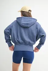 Mono B Fleece Hoodie Jacket with Tapered Sleeves