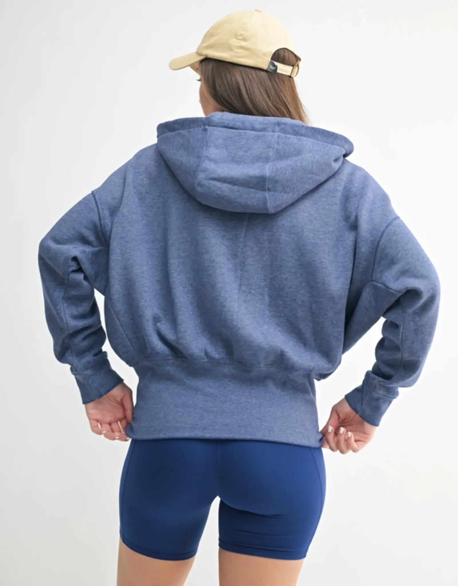 Mono B Fleece Hoodie Jacket with Tapered Sleeves