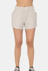 Mono B Athleisure Shorts with Curved Hemline
