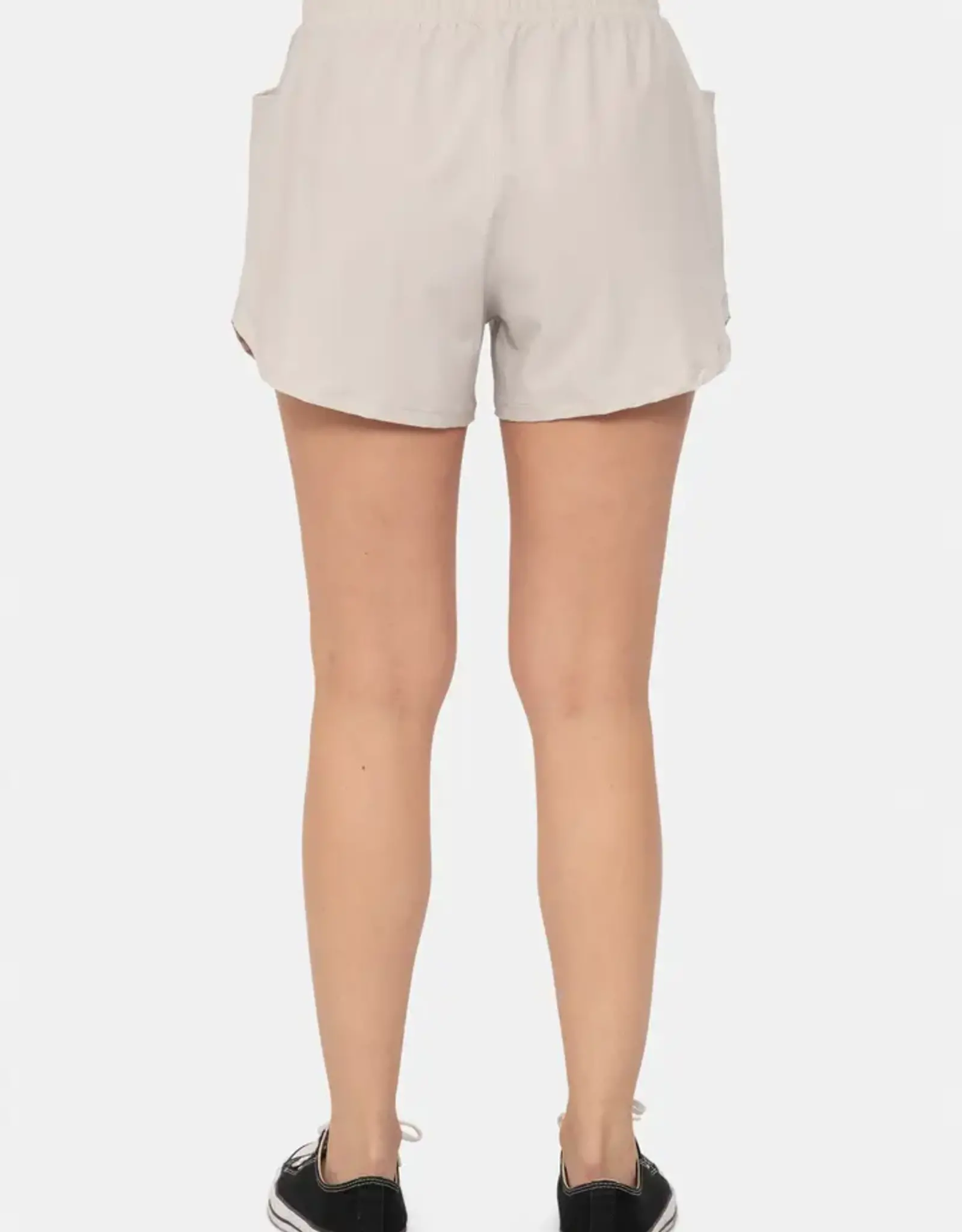Mono B Athleisure Shorts with Curved Hemline