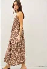 Floral Printed Maxi Dress, Mocha