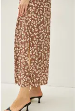 Floral Printed Maxi Dress, Mocha