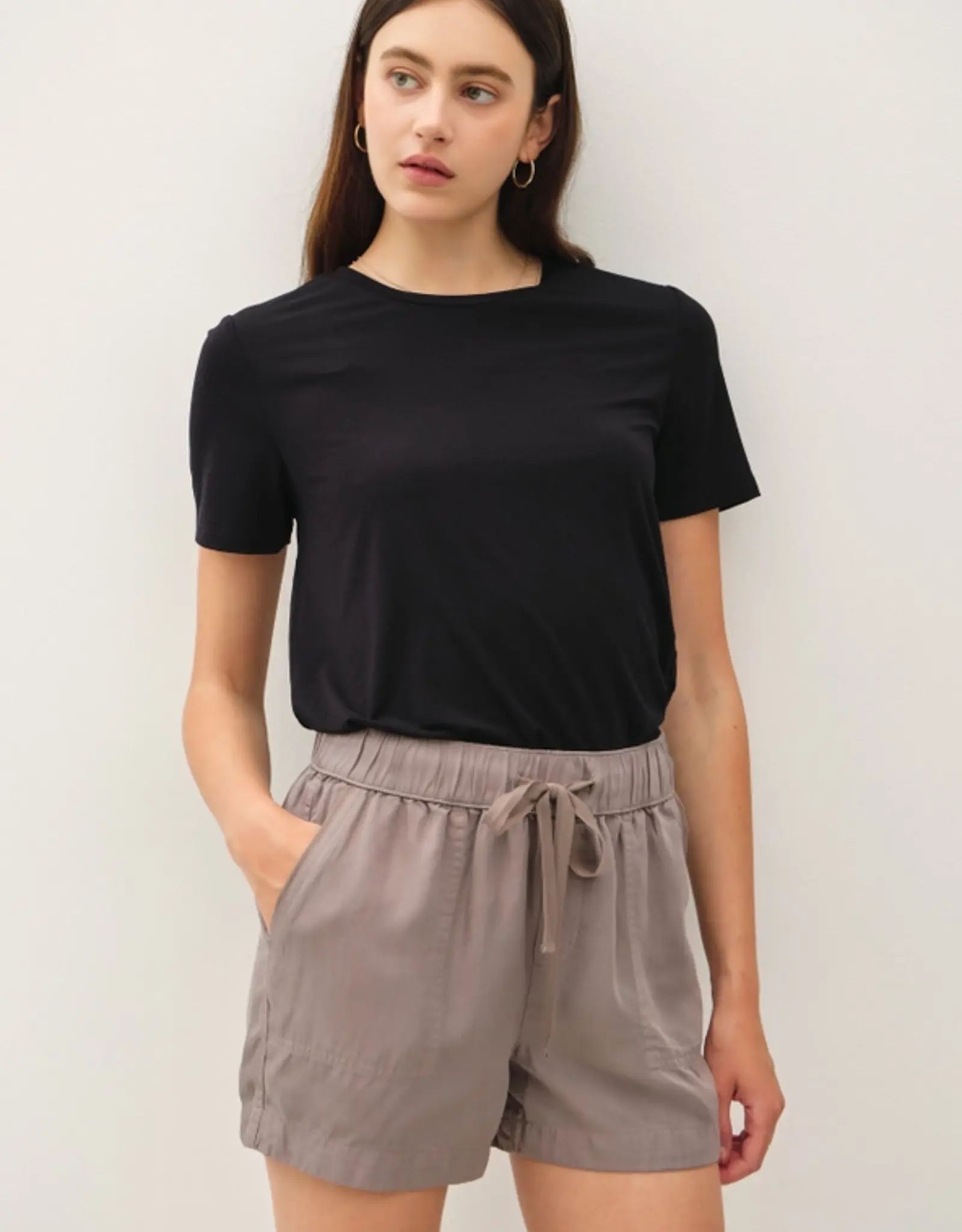 High Rise Pull On Tencel Short
