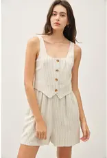 Faux-Set Button Up Vest Romper