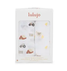 Lulujo 2-pack Cotton Swaddle -Barnyard/ Hens & Chicks