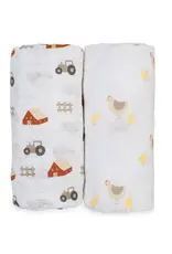 Lulujo 2-pack Cotton Swaddle -Barnyard/ Hens & Chicks