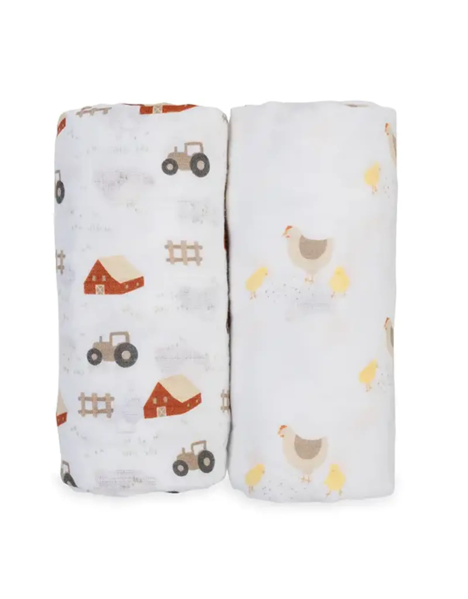 Lulujo 2-pack Cotton Swaddle -Barnyard/ Hens & Chicks
