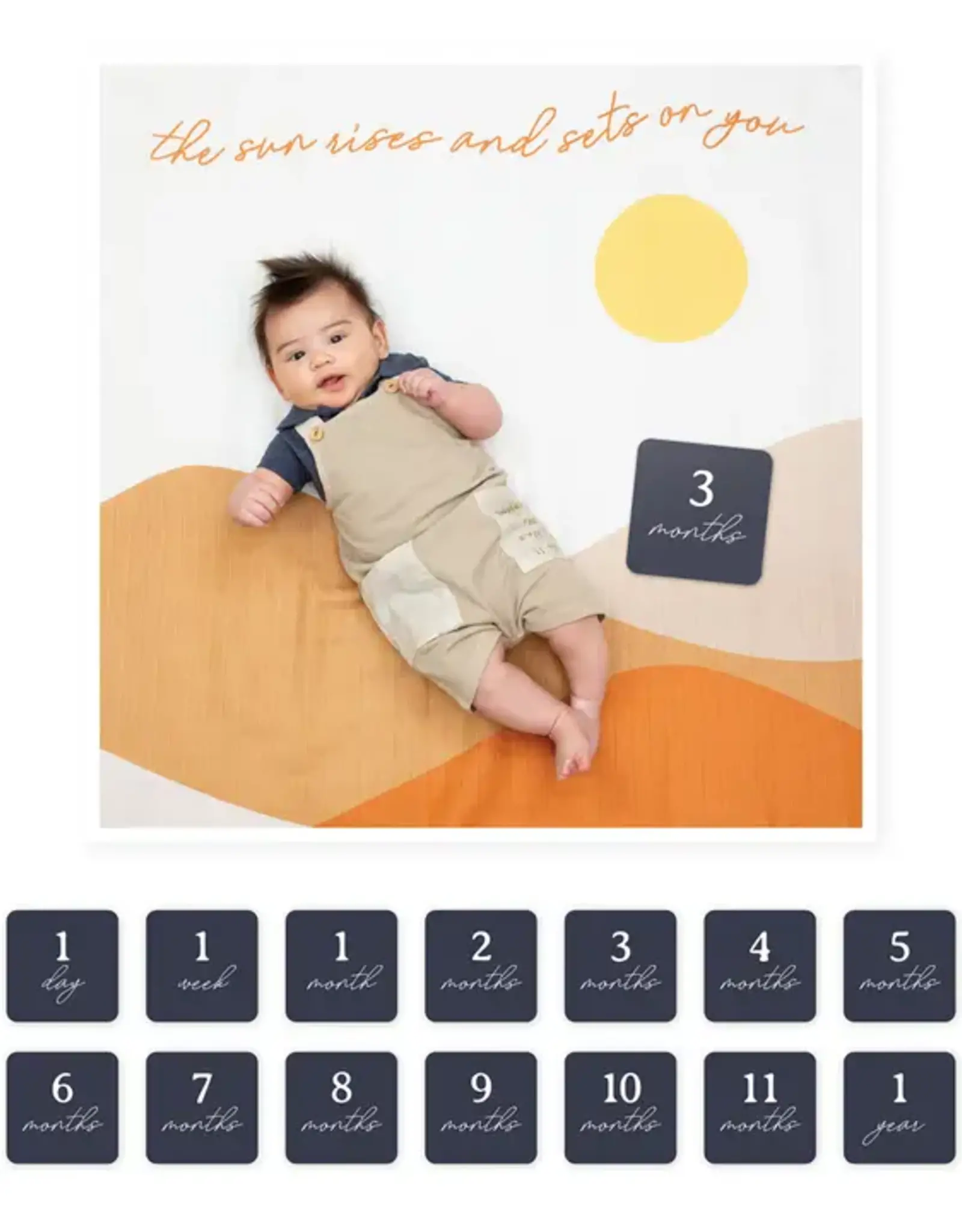 Lulujo Baby's 1st Year Swaddle & Milestone Cards - Sunrise