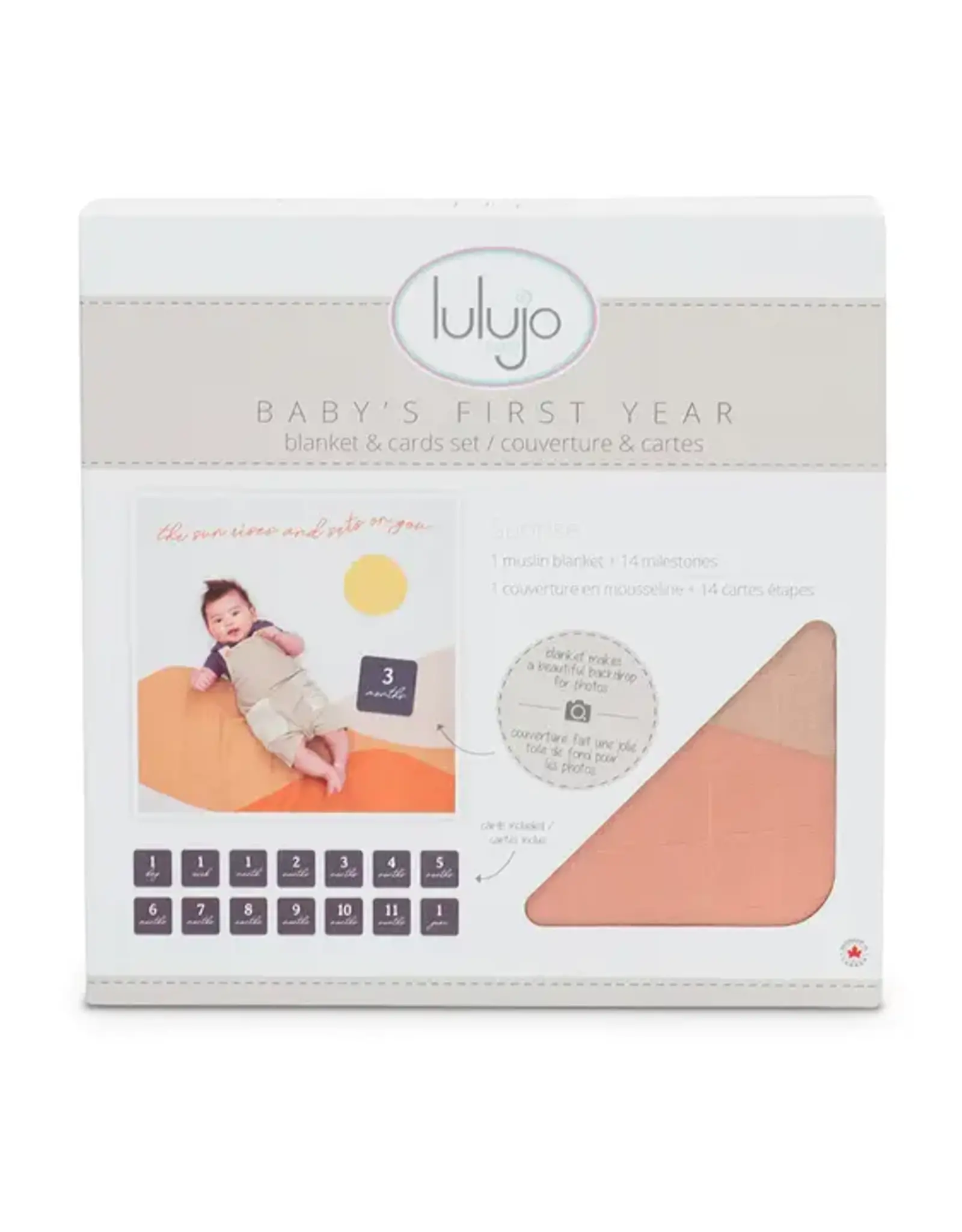 Lulujo Baby's 1st Year Swaddle & Milestone Cards - Sunrise
