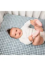 Lulujo Cotton Crib Sheet - Navy Gingham