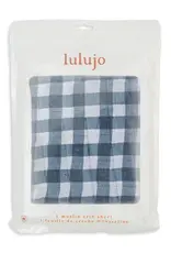 Lulujo Cotton Crib Sheet - Navy Gingham