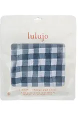 Lulujo Cotton Change Pad Cover - Navy Gingham