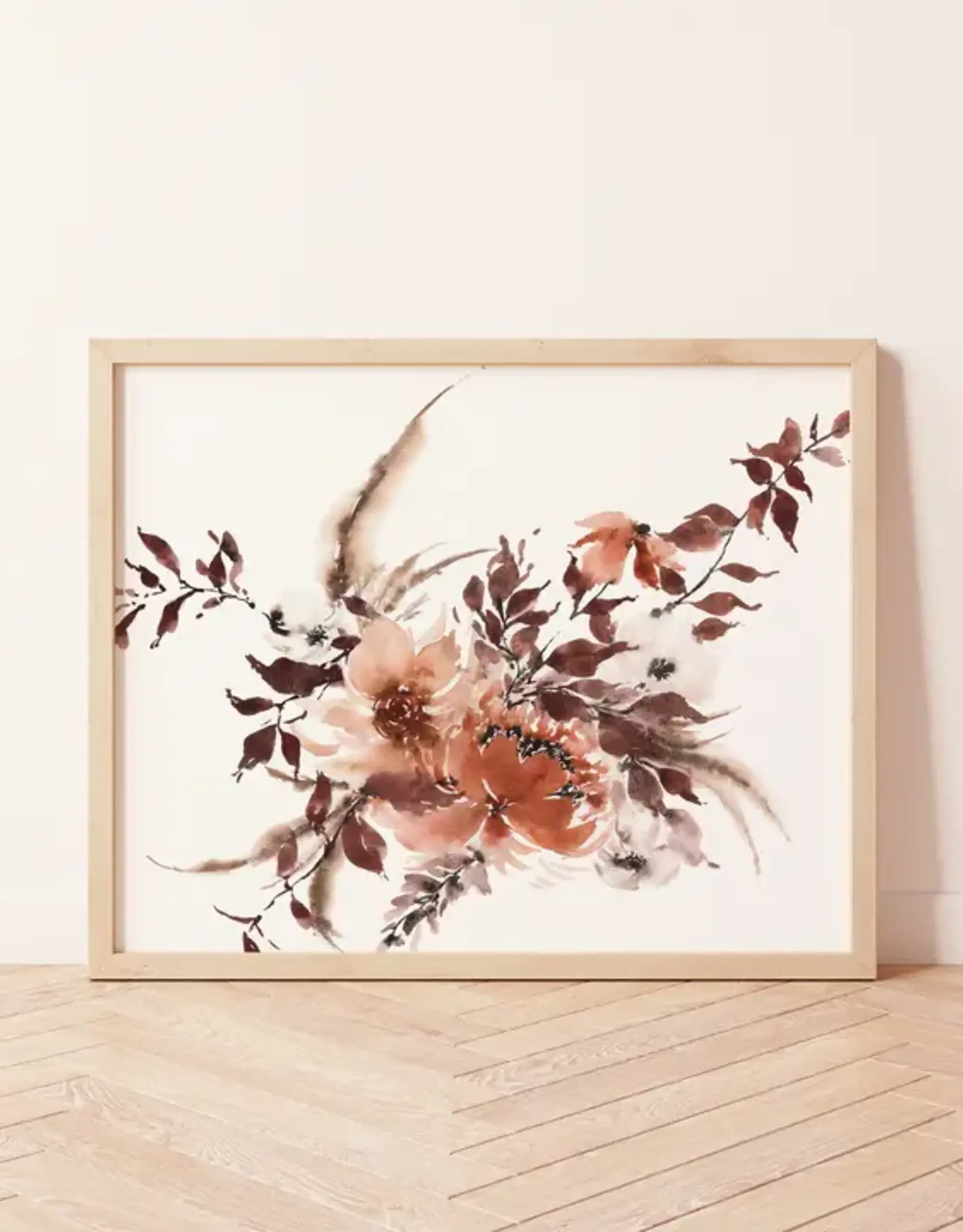 Paperbec Design Co 8x10”, Bohemian Rust Purple Dried Art