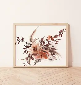 Paperbec Design Co 8x10”, Bohemian Rust Purple Dried Art