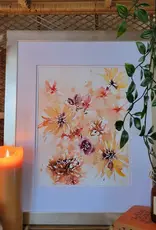 Paperbec Design Co 8x10”, Yellow Retro Sun Beams Watercolor