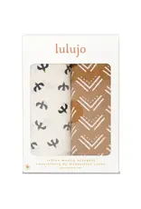 Lulujo 2-pack Cotton Swaddles - Mudcloth / Black Birds