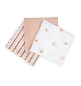 Lulujo 3pk Muslin Receiving Blankets - Daisies