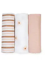 Lulujo 3pk Muslin Receiving Blankets - Daisies