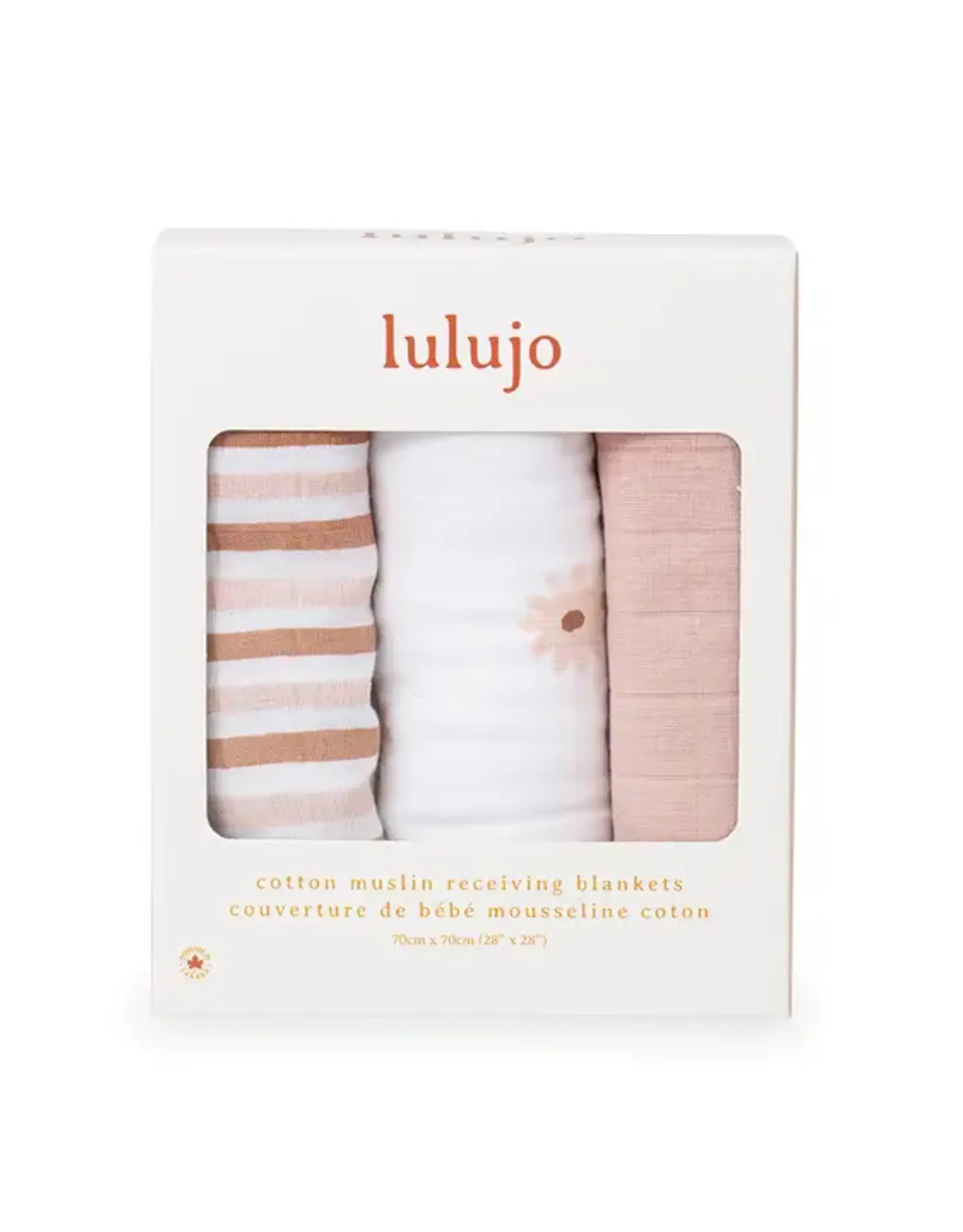 Lulujo 3pk Muslin Receiving Blankets - Daisies