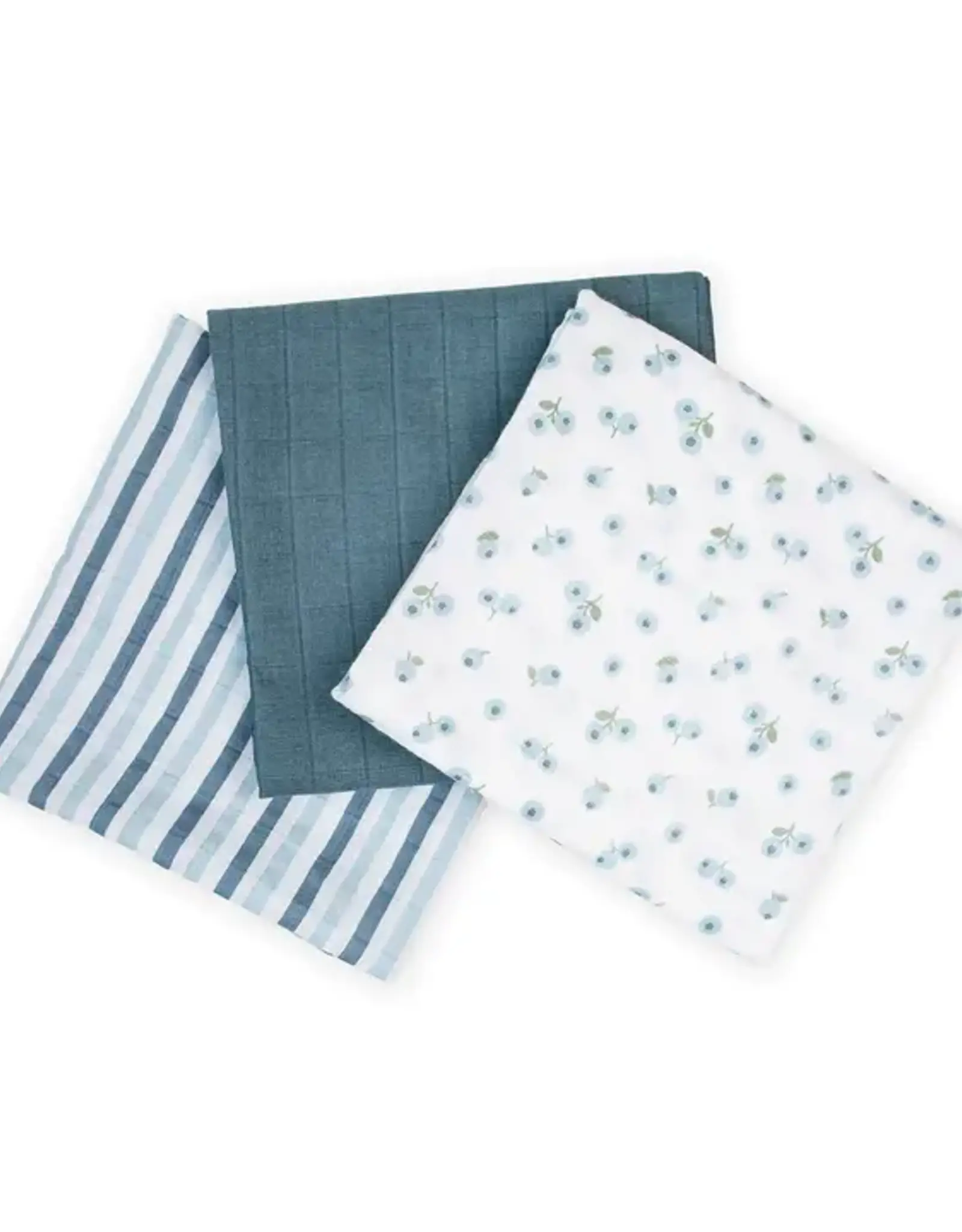 Lulujo 3pk Muslin Receiving Blankets - Blueberries
