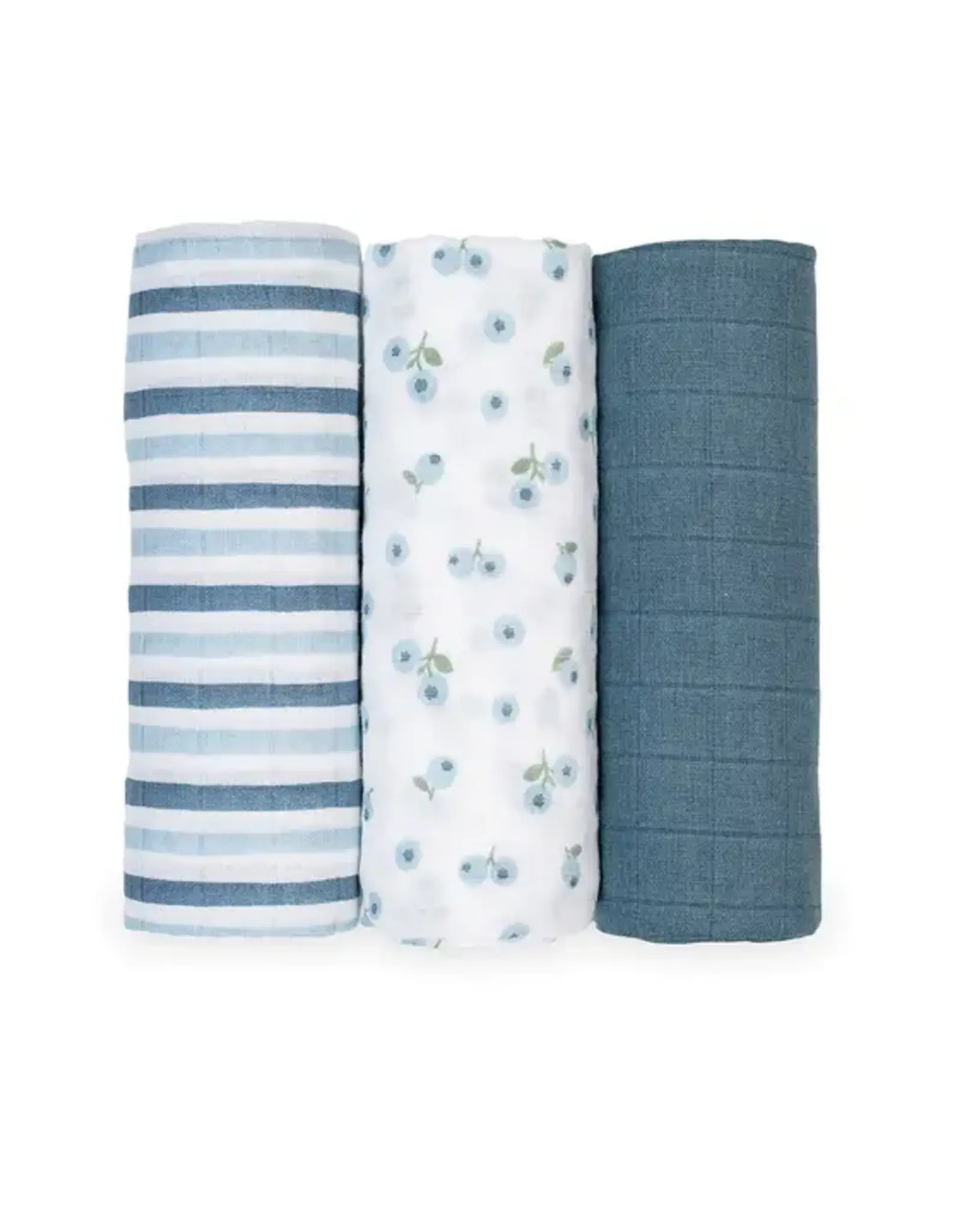 Lulujo 3pk Muslin Receiving Blankets - Blueberries