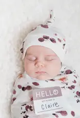 Lulujo Hello World Blanket & Knotted Hat Set - Eucalyptus