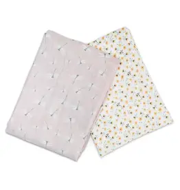 Lulujo 2-pack Cotton Swaddles - Vintage Floral / Dragonfly
